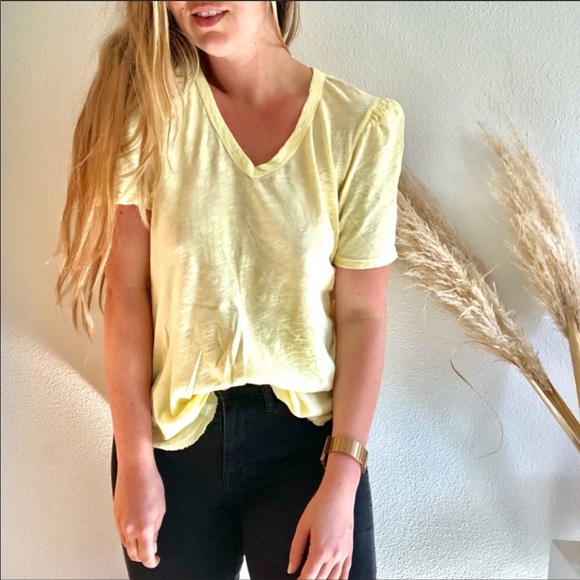 Anthropologie Tops - NEW Anthropologie Left Of Center V-Neck Yellow Tee